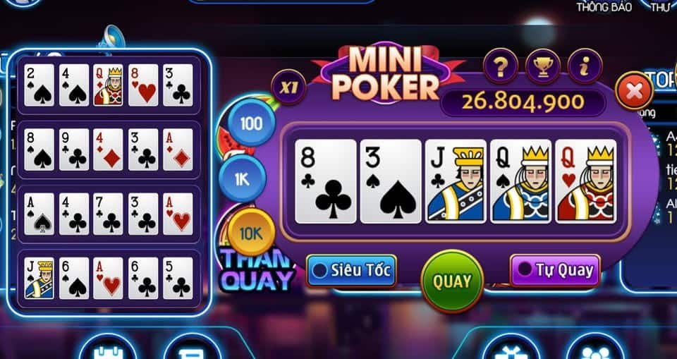 Khái quát nhanh về mini poker